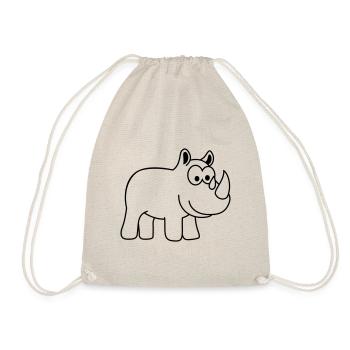 Rhino Comic Animal - Drawstring Bag - nature - Front