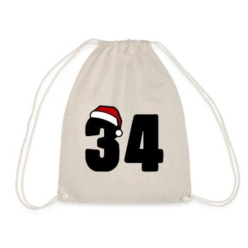 34 Numéro Noël - Sac de sport léger - nature - Devant