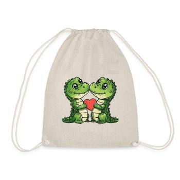Alligator Paar Liebe - Turnbeutel - Natur - Vorne