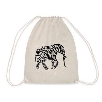 Elefant Tribal Tattoo - Turnbeutel - Natur - Vorne