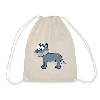 Wolf Comic Tier - Turnbeutel - Natur - Vorne