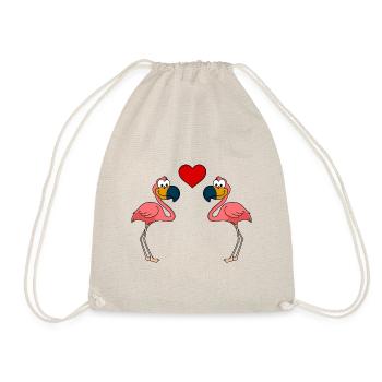 Flamingo Comic Couple amour - Sac de sport léger - nature - Devant