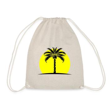 Palme Silhouette Insel - Turnbeutel - Natur - Vorne