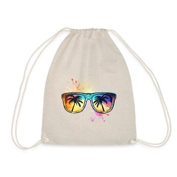 Sunglasses Palm Trees Holiday - Drawstring Bag - nature - Front