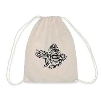 Goldfish Tribal Tattoo - Drawstring Bag - nature - Front