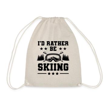 ski skiing - Drawstring Bag - nature - Front