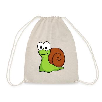 Schnecke Comic Tier - Turnbeutel - Natur - Vorne