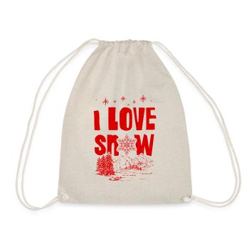 I Love Snow - Turnbeutel - Natur - Vorne