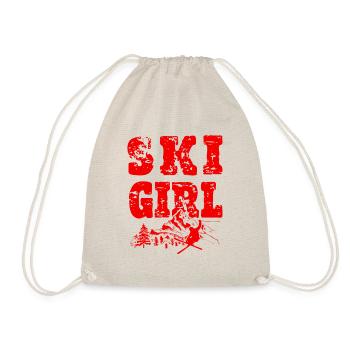Ski Girl - Drawstring Bag - nature - Front