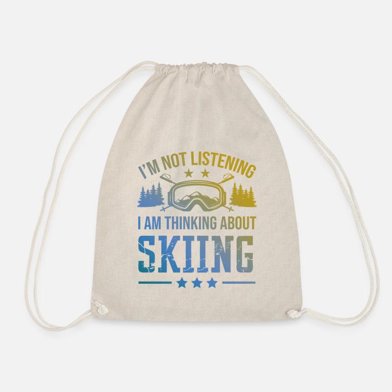 Ski skiing - Drawstring Bag - nature