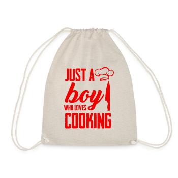 Boy loves cooking - Drawstring Bag - nature - Front