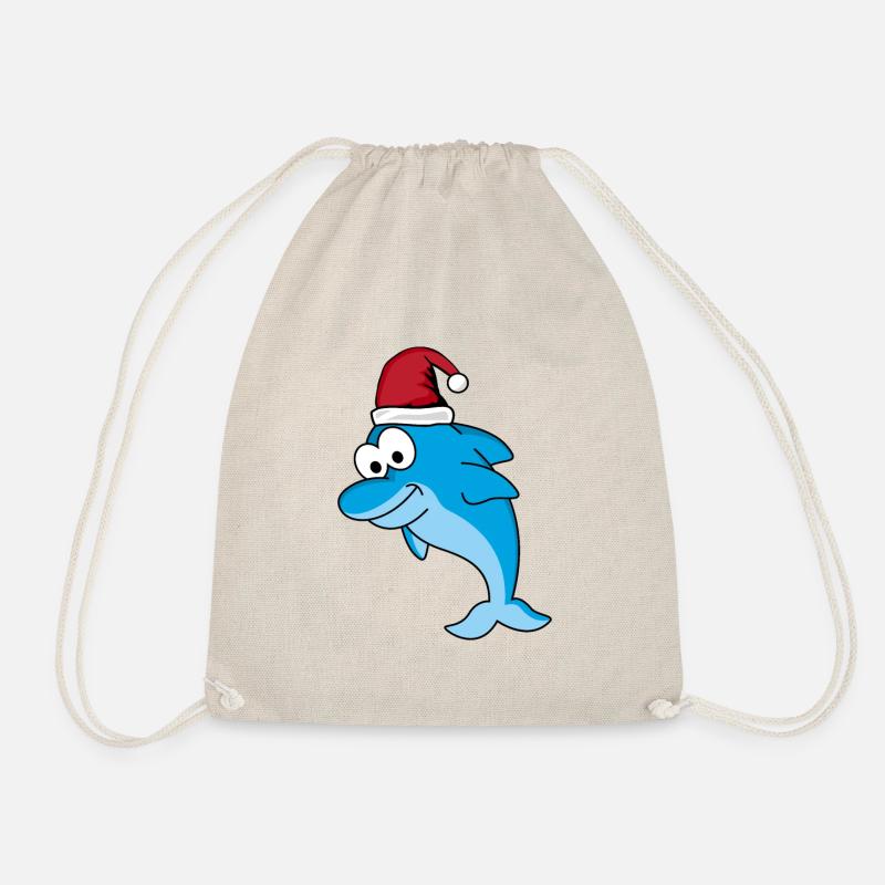 Delfin Comic Weihnachten - Turnbeutel - Natur
