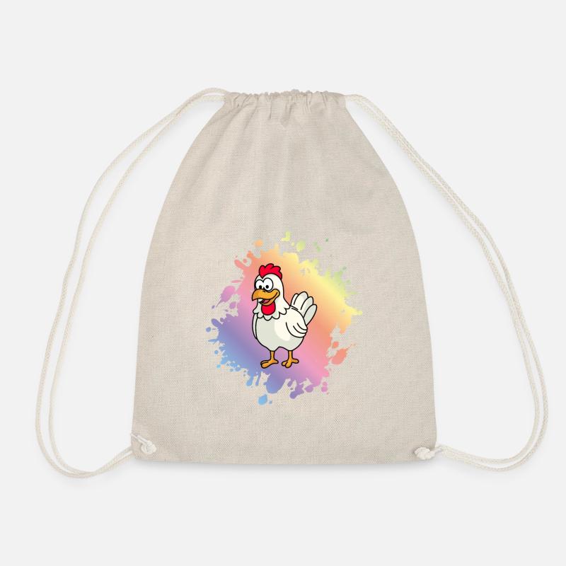 Huhn Comic Tier - Turnbeutel - Natur