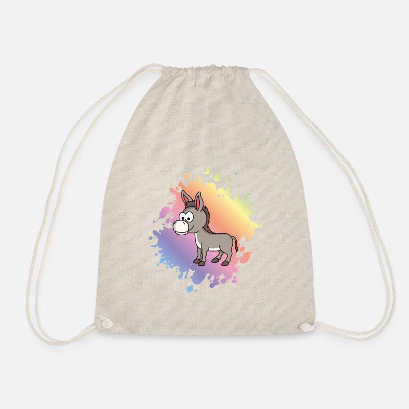 Donkey Comic Animal - Drawstring Bag - nature