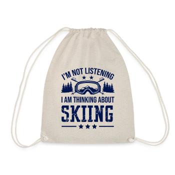 Ski skiing - Drawstring Bag - nature - Front