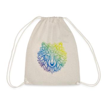 Wolf Mandala Boho - Turnbeutel - Natur - Vorne