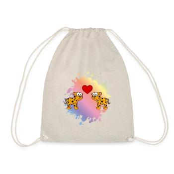 Amour de couple comique léopard - Sac de sport léger - nature - Devant