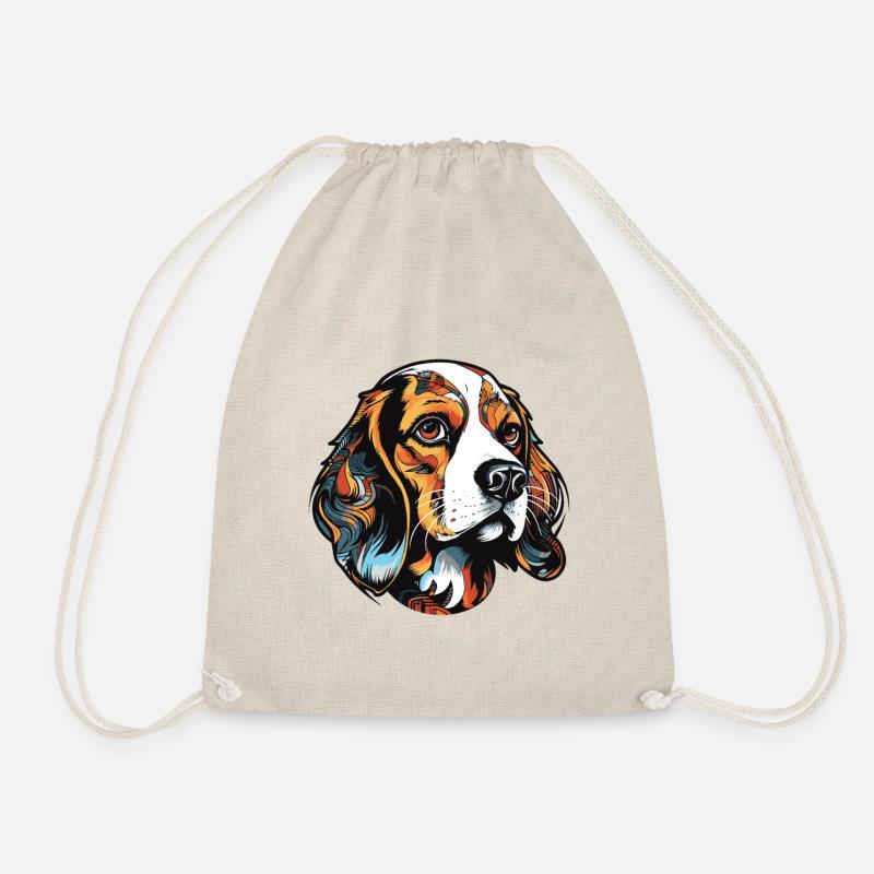 Beagle Hund Portrait - Turnbeutel - Natur