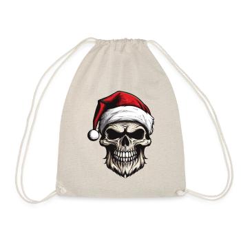 Santa Claus Skull - Drawstring Bag - nature - Front