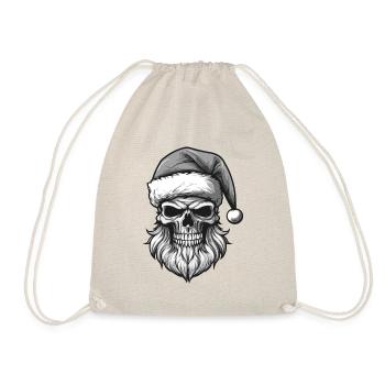Weihnachtsmann Totenkopf Weihnachten - Turnbeutel - Natur - Vorne