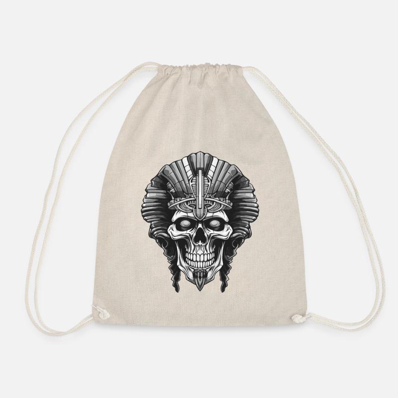 Pharaoh Skull Symbol - Drawstring Bag - nature