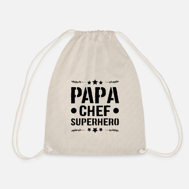 Papa Chef Superheld Dad - Turnbeutel - Natur