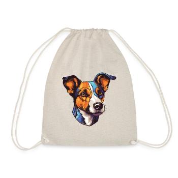 Jack Russel Terrier Hund Kopf - Turnbeutel - Natur - Vorne
