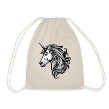 Unicorn Head - Drawstring Bag - nature - Front