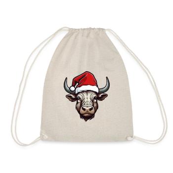 Bulle Porträt Weihnachten Taurus - Turnbeutel - Natur - Vorne
