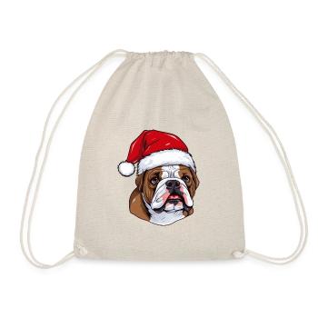 Bouledogue chien Portrait Noël - Sac de sport léger - nature - Devant