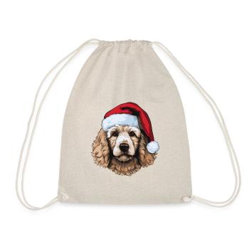 Poodle Dog Portrait Christmas - Drawstring Bag - nature - Front