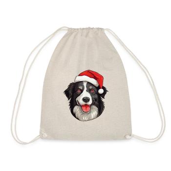 Border Collie chien Noël - Sac de sport léger - nature - Devant