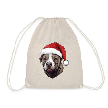 Staffordshire Bull Terrier chien Noël - Sac de sport léger - nature - Devant
