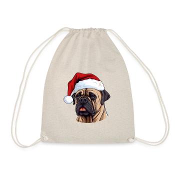 Boerboel Dog Head Christmas Portrait - Drawstring Bag - nature - Front