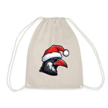 Crow Head Raven Christmas Portrait - Drawstring Bag - nature - Front