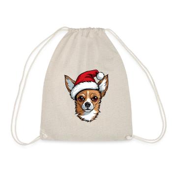 Chihuahua Dog Christmas Funny Xmas - Drawstring Bag - nature - Front