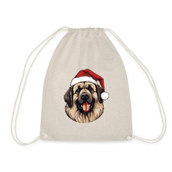 Leonberger Dog Christmas Funny Xmas - Drawstring Bag - nature - Front