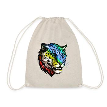 Cheetah Head Colorful - Drawstring Bag - nature - Front