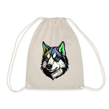 Husky Dog Head Colorful - Drawstring Bag - nature - Front