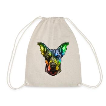 Doberman Dog Head Colorful - Drawstring Bag - nature - Front