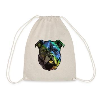 Staffordshire Bull Terrier Dog Head Colorful - Drawstring Bag - nature - Front