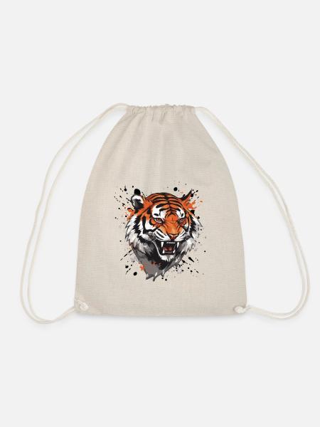 Tiger Kopf Porträt Motivation Tier - Turnbeutel - Natur
