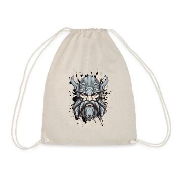 Viking Head Portrait Motivation Mythology - Drawstring Bag - nature - Front