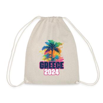Greece 2024 Holiday Palm Blob - Drawstring Bag - nature - Front