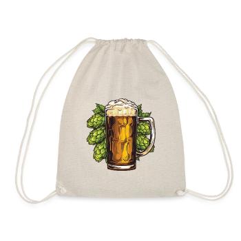 Verre à bière, houblon, malt, bière - Sac de sport léger - nature - Devant