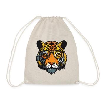 Tiger Kopf Porträt Cool - Turnbeutel - Natur - Vorne
