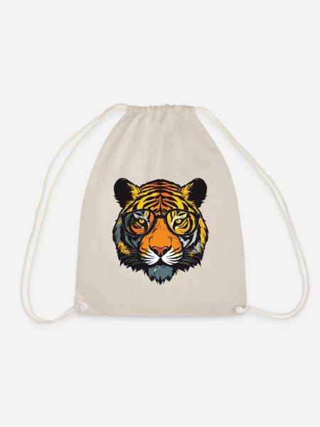 Tiger Head Portrait Cool - Drawstring Bag - nature