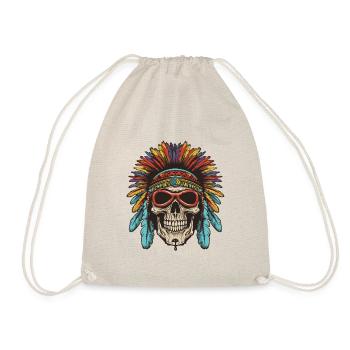 Crâne Apache amérindien - Sac de sport léger - nature - Devant