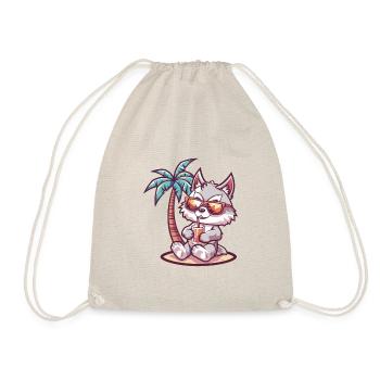 Wolf Summer Beach Vacation - Drawstring Bag - nature - Front