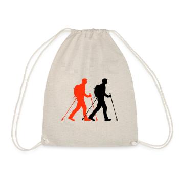 Nordic Walking Man Silhouette - Drawstring Bag - nature - Front